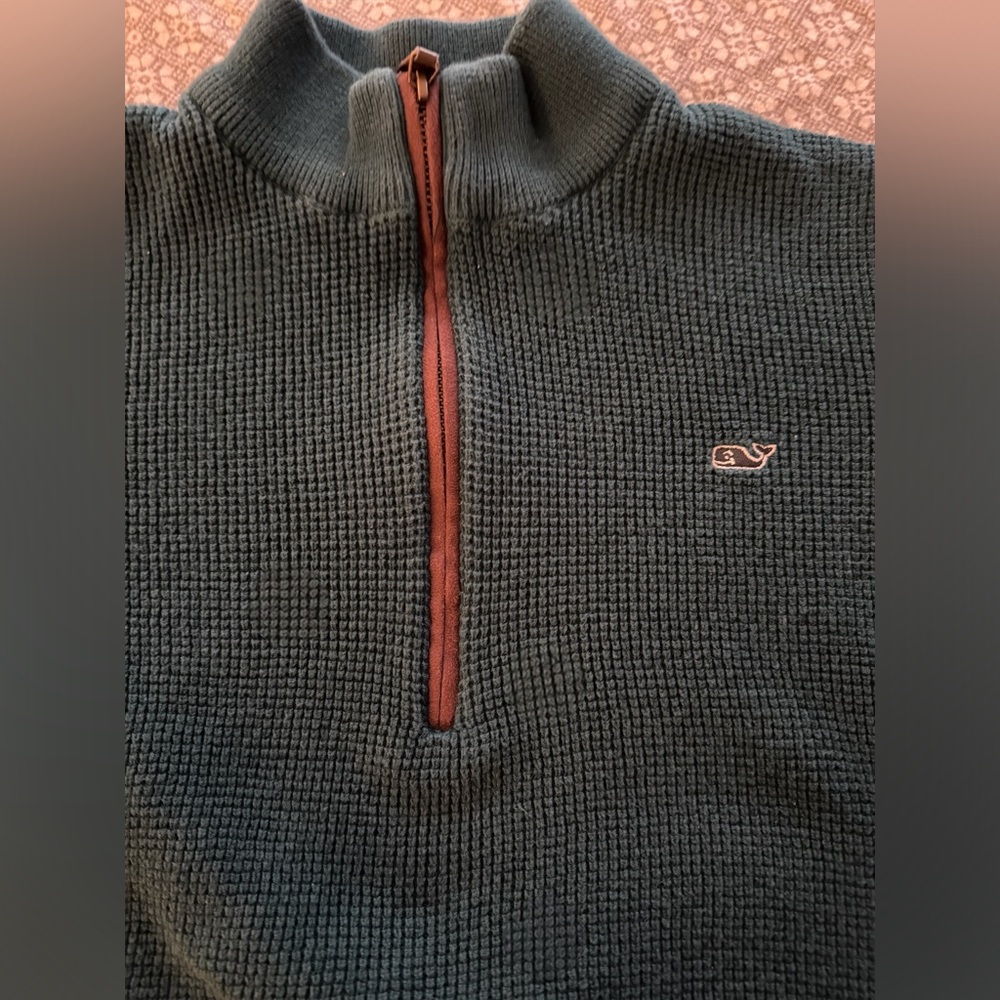 Vineyard Vines Dark Green Zip-Up Sweater